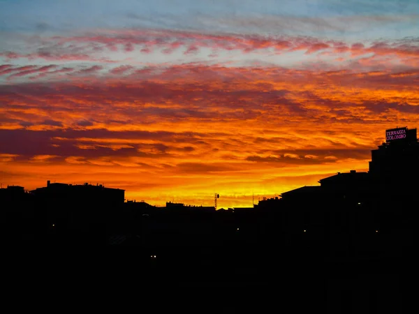 Genova Italy 2020 Amazing View Window Some Birds Beautiful Sunset — Stock Photo, Image