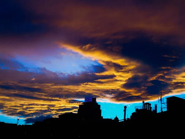 Genova Italy 2020 Amazing View Window Some Birds Beautiful Sunset — стоковое фото