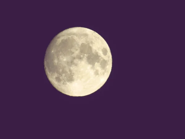 Edited Version Full Moon Black Sky Background — Stock Photo, Image