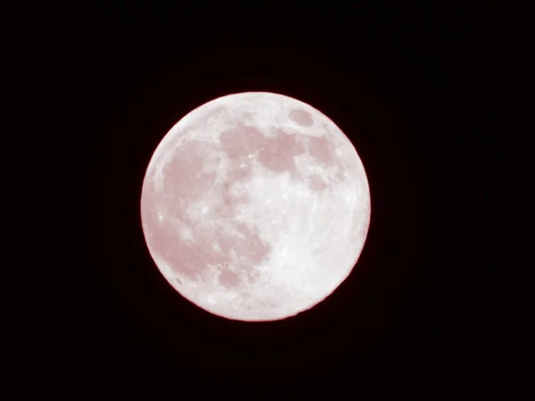 Versão Editada Lua Cheia Com Céu Negro Fundo — Fotografia de Stock