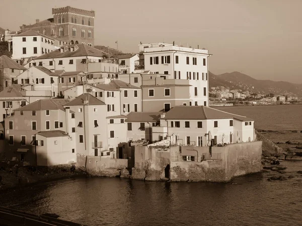 Genova Itália 2020 Editando Algumas Fotos Antigas Cidade Gênova Casa — Fotografia de Stock