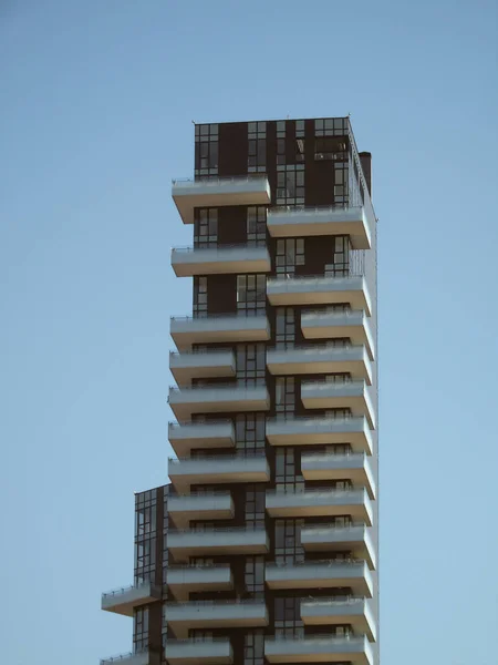 Милан Италия 2020 Вид Bosco Verticale Unicredit Tower Некоторые Небоскребы — стоковое фото