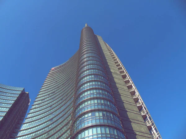 Milan Italie 2020 Vue Bosco Verticale Tour Unicredit Quelques Gratte — Photo