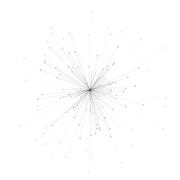 Illustrazione astratta 3d del modello molecolare isolato su sfondo bianco. Scienza o modello medico con molecola, atomo. Modello geometrico astratto per brochure, volantino, report, banner, infografica . — Vettoriale Stock