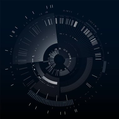Futuristik bir arayüze öğesi. Teknoloji daire. Dijital futuristik kullanıcı arabirimi. Hud. Sci fi fütüristik şablon siyah arka plan üzerine izole. Soyut vektör çizim