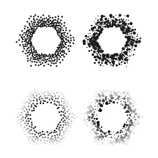 Cadres hexagonaux de couleur noire Isolé sur fond blanc avec espace pour votre texte. Arrière-plans créatifs pour étiquettes, étiquettes, cartes. Structure en mosaïque. Illustration vectorielle . — Image vectorielle