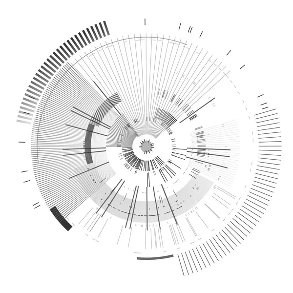 Elemento de interface futurista. Círculo tecnológico. Interface de usuário futurista digital. Hum. Sci fi modelo futurista isolado no fundo branco. Ilustração vetorial abstrata . —  Vetores de Stock