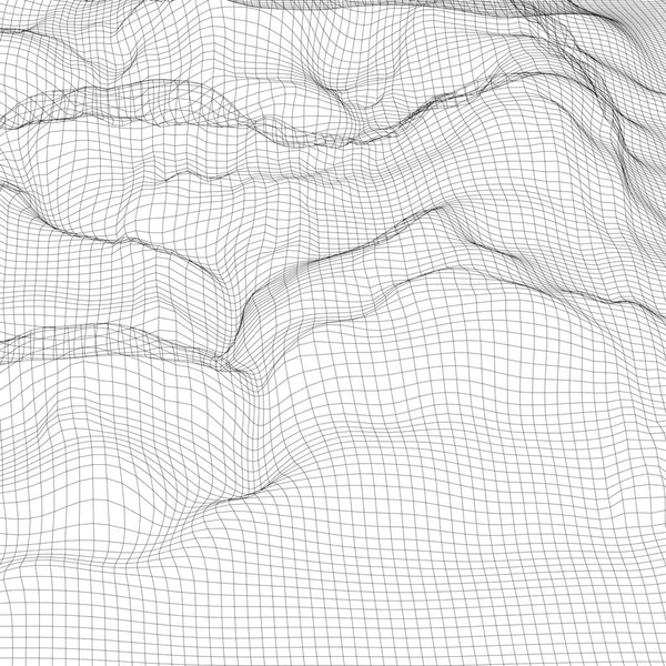 Abstrakte digitale Wireframe Landschaft Hintergrund. — Stockvektor