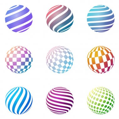 Minimalist şekiller kümesi. Noktalı resim renk Küre