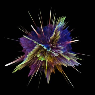 Siyah arka plan üzerine izole soyut renkli patlama. Res gösterim amacıyla broşür, el ilanı, afiş tasarımları.