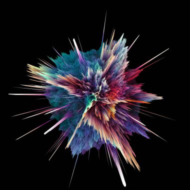 Siyah izole soyut renkli patlama.