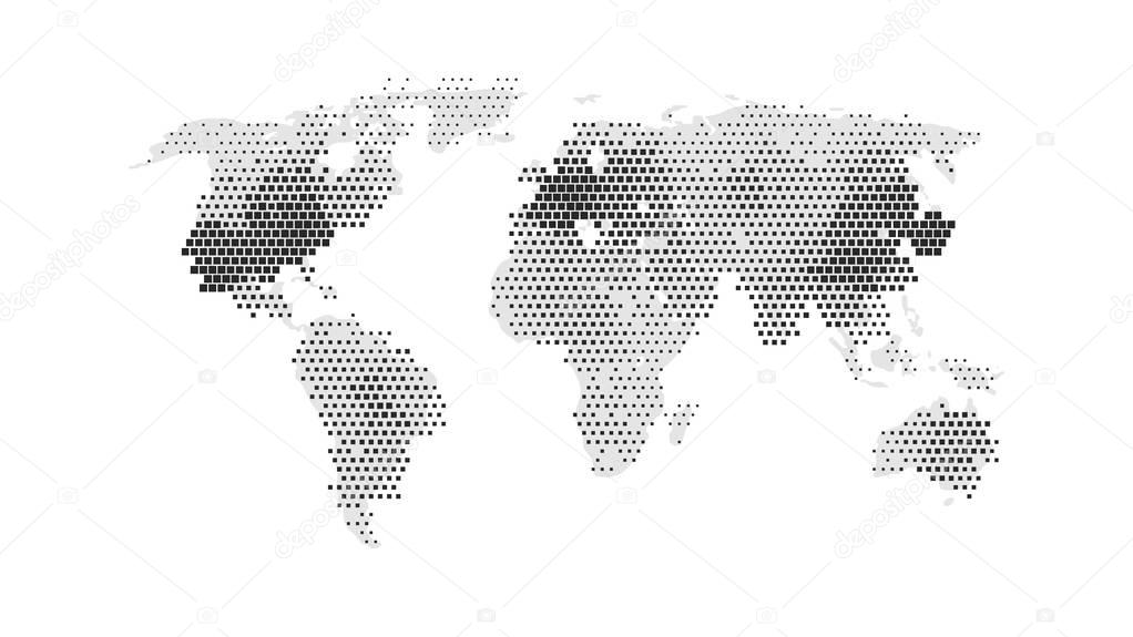 Black color world map