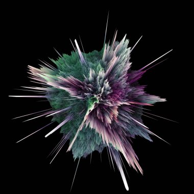 Siyah arka plan üzerine izole soyut renkli patlama. Res illüstrasyon broşür, el ilanı, afiş tasarımları ve diğer projeler için. Patlama etkisi aydınlatma. 3D render illüstrasyon.