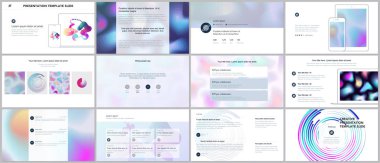 En az sunular, geometrik desenler, degradeler, sıvı şekilleri ile portföy şablonlar. Broşür kapak vektör tasarımı. El ilanı, broşür, broşür, rapor, reklam sunma kaymak.