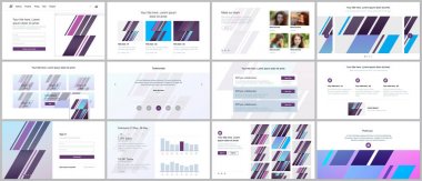 Web sitesi tasarımı, en az sunumları, Portföy için vektör şablonları kümesi. UI, Ux, GUI. Tasarım üstbilgileri, Pano, iletişim formları, özellikleri sayfasında, fiyatlandırma, Görüşler, e-ticaret sayfa, blog vb.