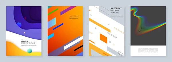 Modelli di brochure minimali con motivi geometrici colorati, gra — Vettoriale Stock