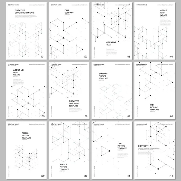 Layout de brochura A4 de modelos de design de capas para folheto, design de brochura A4, apresentação, capa de revista, design de livro. Fundo geométrico com hexágonos e triângulos para conceitos médicos . —  Vetores de Stock