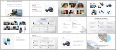 Sunum tasarım vektör şablonları, sunum slaytı için çok amaçlı şablon, broşür kapağı tasarımı ve soyut daire pankartları. Sosyal medya web pankartı. Sosyal ağ fotoğraf çerçevesi.