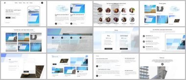 Sunum tasarım vektör şablonları, sunum slaytı, el ilanı, broşür kapağı tasarımı, bilgi raporu için çok amaçlı şablon. Soyut geometrik desen. Şirket kimlik iş kavramı.