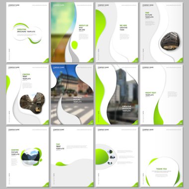 Sıvı renkli gradyan, geometrik şekilli yaratıcı broşürler. Broşür, broşür, broşür, rapor, sunum, reklam ve dergi için kapak tasarımı şablonları.