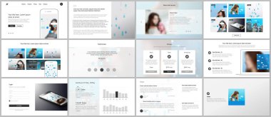 Sunum tasarım vektör şablonları, sunum slaytı, el ilanı, broşür kapağı tasarımı, bilgi raporu için çok amaçlı şablon. Soyut geometrik desen. Şirket kimlik iş kavramı.