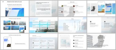 Sunum tasarım vektör şablonları, sunum slaytı, el ilanı, broşür kapağı tasarımı, bilgi raporu için çok amaçlı şablon. Soyut geometrik desen. Şirket kimlik iş kavramı.