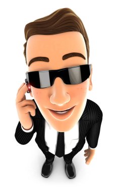 ayakta ve kameraya bakarak 3d güvenlik Aracısı