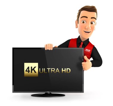 4 k ultra Hd televizyon ve başparmak ile 3D satıcı