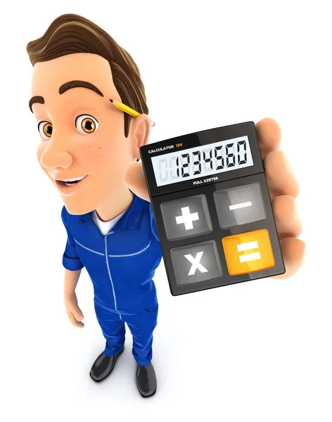 3D mechanische bedrijf rekenmachine — Stockfoto