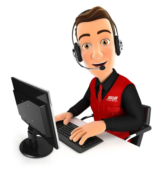 3d seller call center — Stock Photo, Image