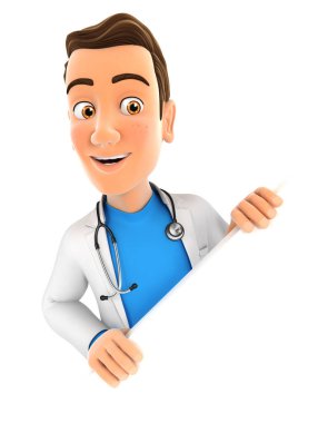 çapraz duvarın arkasında 3D doktor