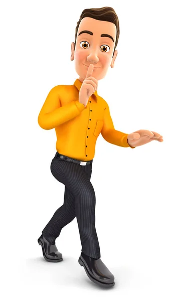 3D-man op zijn tenen lopen — Stockfoto