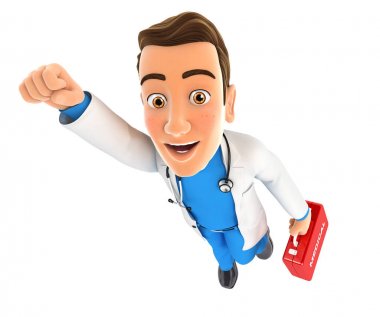 ilk yardım kiti ile uçan 3d doktor