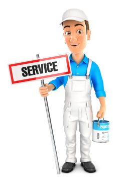 hizmet işareti ve boya ile 3D ressam olabilir