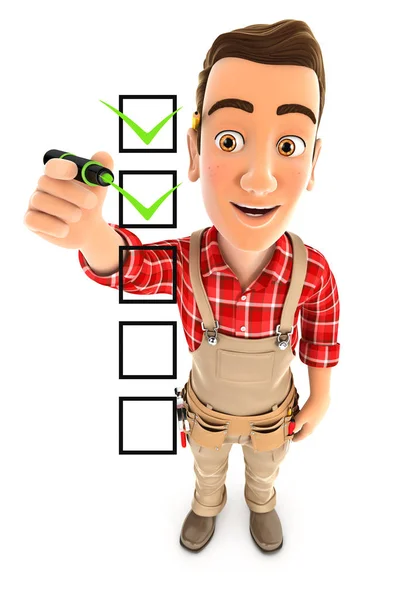 3d handyman checklist — Stock Photo, Image