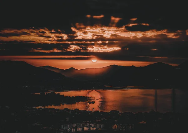 Pohled Jezero Iseo — Stock fotografie