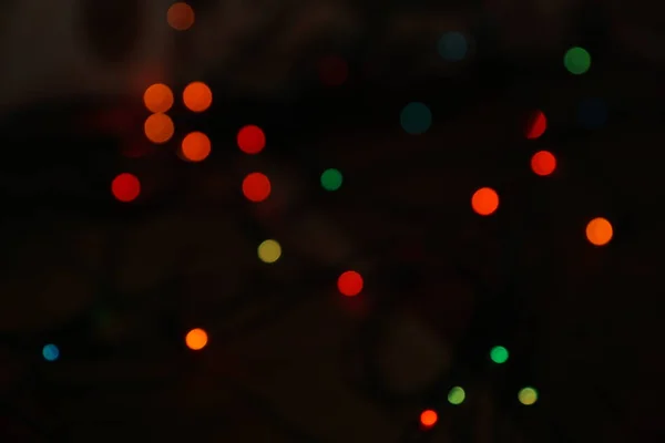 Gekleurde Lampen Nacht Stad — Stockfoto