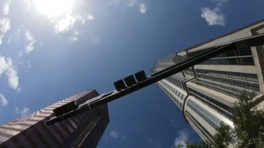 Tampa, Florida - 2 Mayıs 2018: Şehir ofis binaları Florida Şehir, Tampa, olarak düşük noktadan görüldü.