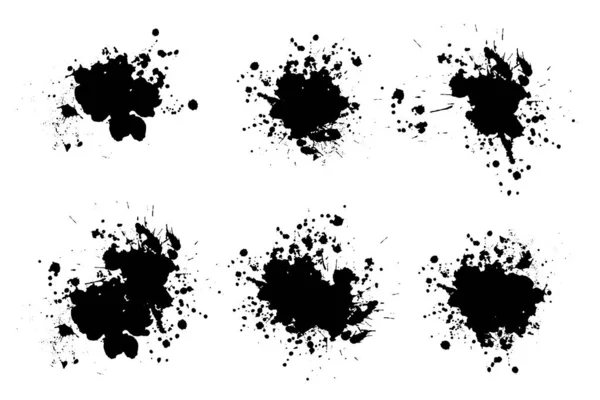 Kleur inkt spatten. Grunge spetters. — Stockvector