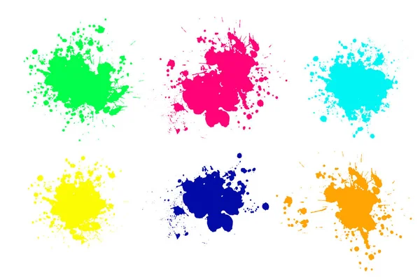 Color ink splashes. Grunge splatters. — Stock Vector