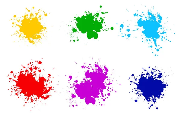 Color ink splashes. Grunge splatters. — Stock Vector