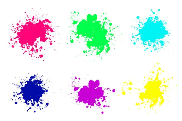 Color ink splashes. Grunge splatters. — Stock Vector