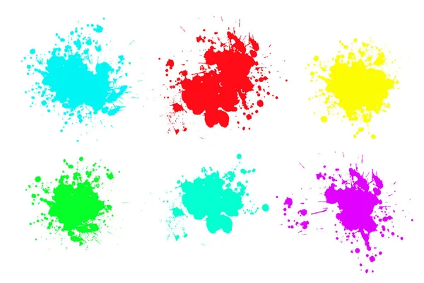 Color ink splashes. Grunge splatters. — Stock Vector