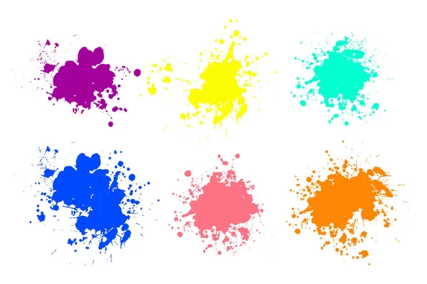 Color ink splashes. Grunge splatters. — Stock Vector