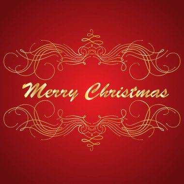 Vektör Noel kartı. Altın harfler. 
