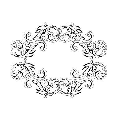 Klasik barok süsü. Retro desenli antika akanthus. Süslü kenar