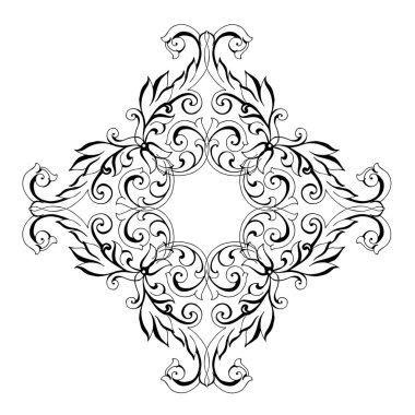 Klasik barok süsü. Retro desenli antika akanthus. Süslü kenar