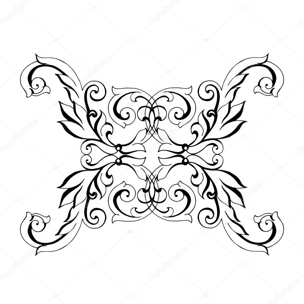 Vintage baroque ornament. Retro pattern antique style acanthus. Ornamental border