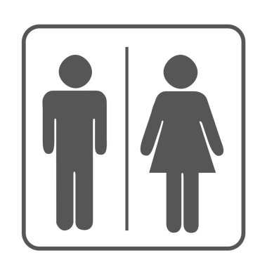 Tuvalet Simgesi Unisex. Vektör erkek kadın simgeleri. 