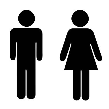 Tuvalet Simgesi Unisex. Vektör erkek kadın simgeleri. 